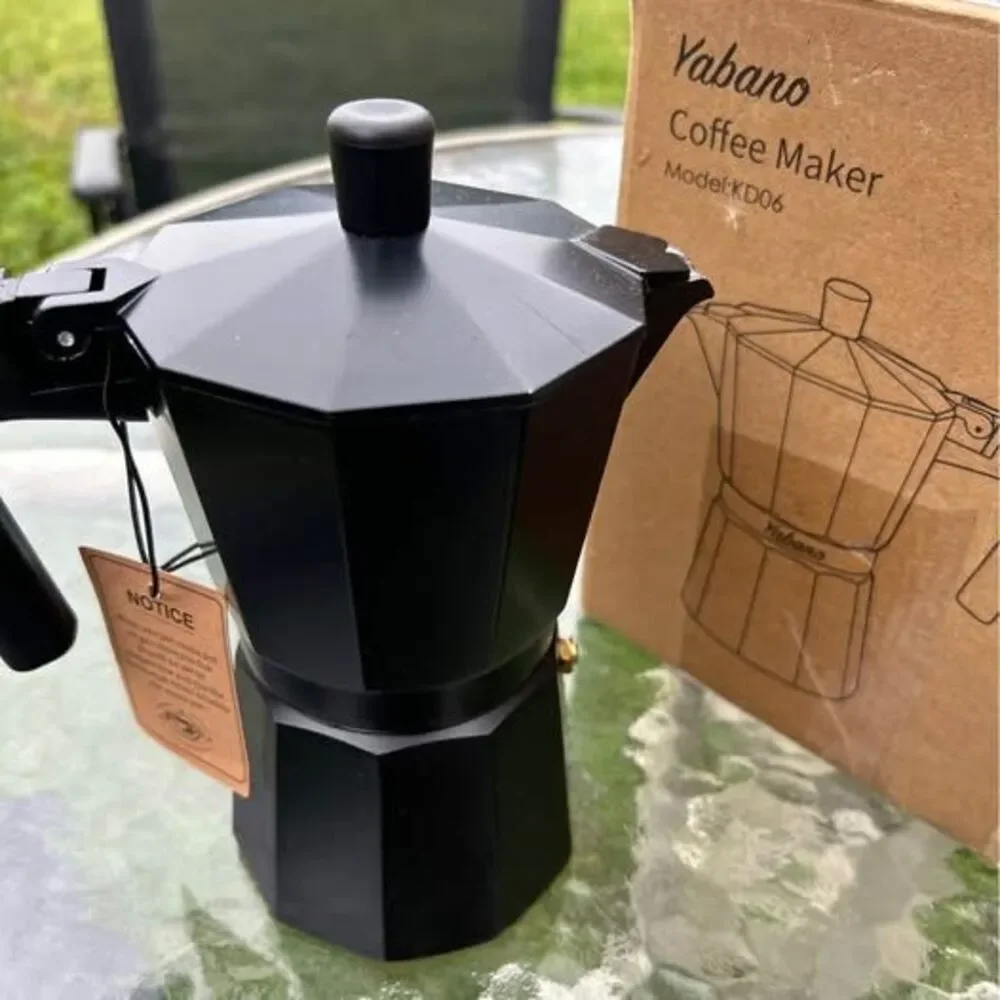 Stovetop espresso for cappuccino or latte coffee maker